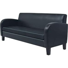 Chaduof 3-Sitzer-Sofa, Couch, Wohnzimmer-Sofa, Couch Mit Schlaffunktion, Sofa Für Schlafzimmer, Jugendsofa, Relaxsofa, Kunstleder Schwarz