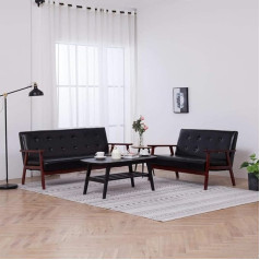 Zeyuan 2-Piece Sofa Set, Sofa Bed, Sofa Bed, Couch with Sleep Function, Sofa Bed, Sofas & Couches, Relaxing Sofa, Black Faux Leather