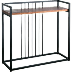 Eeshha Konsolentisch Konsolentisch im Industriestil für den Eingangsbereich, Aufbewahrungsregale, Beistelltisch aus Holz für Flur, Wohnzimmer, Schlafzimmer, 80 x 35 x 90 cm