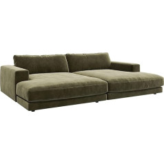 Delife Cubico XXL Sofa Velvet Olive 290 x 170 cm Big Sofa