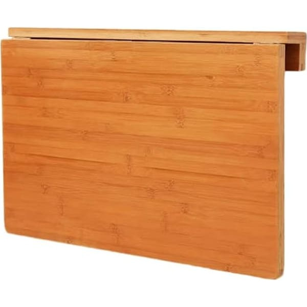 DRYIC An der Wand montierter schwebender Klappschreibtisch, Drop-Leaf-Tisch aus Bambusmaterial, rustikaler Laptoptisch, Esstisch