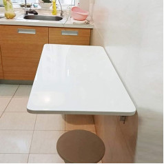 Wall Mounted Floating Folding Table, Drop Leaf Dining Table, Small Wooden Desk for Office, Home, Kitchen, Bar Tables, Workbench, Work Table, Picturecolor-80 x 40 cm