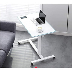 XJL Folding Table / Dining Table Stand Mobile Workstation Laptop Table Height Adjustable Mobile Lectern with Wheels (Colour: Blue, Size: 78 x 43 cm (75-110) cm)