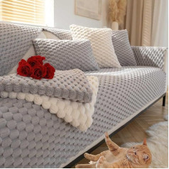 YSZBD Sofa Cover L/U Shape Sofa Cover 3/2/4/1 Seater Sofa Protector Non-Slip Corner Sofa Cover Sofa Cover Dog Cat Throw Dog Blanket Washable Seasons Universal Grey 90 x 210 cm