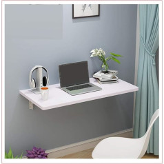 Klappbarer Wandtisch, schwebender Tisch zum Aufhängen, für Kinderarbeitszimmer, Schlafzimmer, Badezimmer oder Balkon, platzsparend, 16 Größen optional, Weiß (60 x 40/24 x 16 Zoll)