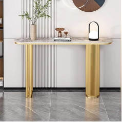 Generic Console Tables for Hallway, Golden Console Tables for Entryway, Hallway Accent Table with Storage Compartments, Long Table with Wider Tabletop, Narrow Long Base, Console Table