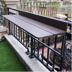 Wall Folding Table Folding Table Wall Table Folding Hanging Folding Table for Balcony Railing Outdoor Folding Wall Table, Adjustable Balcony Railing Table (Color : Coffee, 8 Sizes)