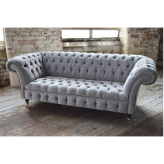 Jvmoebel Chesterfield Couch Upholstery Sofas Classic Textile Sheep 3-Seater - 186