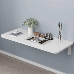 Wbbml Wall Folding Table Kitchen Table with A Triangular Bracket Rounded Corners Folding Table Wooden Dining Table Per Garage, Essen WBBML (Color : White, Size : 80x40cm)
