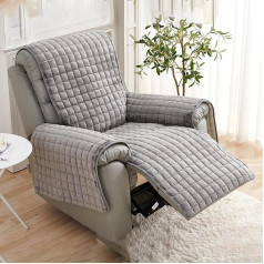 FEEGAR Armchair Protector, Chair Cover, Relaxing Chair Protector, Armchair Protector for TV Chair, Reclining Sofa Chair Cover, Washable Chair Protection for Pets, Grey, 1 Seat