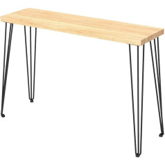 Generic Konsolentische, Lange Konsolentische für den Flur, schmale, dekorierte Beistelltische mit Kiefernplatte, Tischbeine aus Eisen, Eingangstisch, geeignet für Lounge-Bar-Konsolentisch