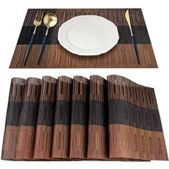 Nicfaky Tisch Set, 8 Gewebte Vinyl Tisch Sets Pro Gruppe, Bambus PVC Isolier Geeignet für KüChen Tisch