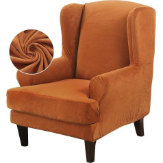 ‎Topchances TOPCHANCES Wing Back Chair Covers Stretch Velvet Plush Chair Cover Chair Cover Sofa Slipcovers with Elastic Bottom for Living Room Bedroom
