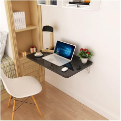 Wjdy Black Balcony Table Foldable Hard and Wear-Resistant Hanging Wall Table for Balcony, Easy to Clean, 13 Sizes (Colour: Black, Size: 120 x 50 cm)