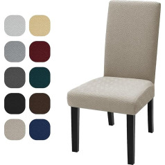 ‎Ystellaa YSTELLAA Chair Covers, Set of 4, Stretch Chair Covers, Universal Seat Cover, Washable and Removable, Decoration Chair Cover for Home, Banquet, Office, Wedding Decorations, Khaki
