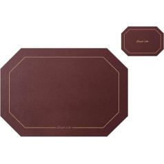 Temkin Tischsets-Set aus hitzebeständigen Tischsets, 4 Stück, achteckiges Leder-Tischset, Geschirrunterlage mit Untersetzer, waschbare Schüssel- und Tassenunterlage für die Küche (Farbe: D) (C)