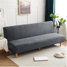 Hiseng Sofa Cover 3-Seater Without Armrest, Modern Print Clic Clac Sofa Cover Stretch Protective Cover Protector Bed Couch Cover Sofa Bed Cover (Dark Grey, L: 190-210 cm)