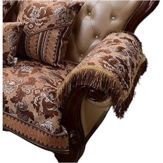 Sideli Luxury Chenille Jacquard Armrest Cover for Chair Couch Sofa Anti-Slip Furniture Protector (2pcs, 20x24cm, Sofa Armrest Cover, Light Coffee)