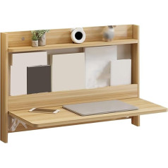 Whyatt Klapptisch Wand, Schreibtisch Klappbar für Die Wand, Zusammenklappbarer Wandtisch Mit Regalen, Hängender Platzsparender Tisch für Heimbüro Und Schlafzimmer (Color : White, Size : M)