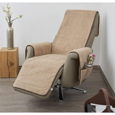 New Wool Armchair Protector with Armrest Protectors and Long Foot Rest