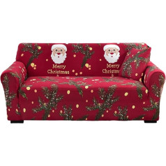 Mineatig Christmas Sofa Cover, Sofa Cover 3-Seater/2-Seater/4-Seater, Washable Couch Cover Prevents Couch Cushions from Slipping, Christmas Home Decoration