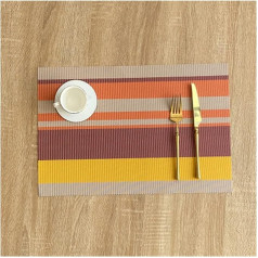 Bangha Tischset 2 stücke PVC Tischsat Waschbar TischsetsDining Tisch Imitation Leinen Matte Rutschfeste Tischsat Set Cup Coaster Küchenzubehör Tischset Abwischbar (Color : 017, Size : 45cm X 30cm)