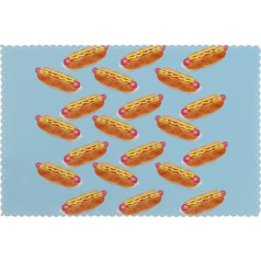 Bohho Tischsets Hot Dog, 6er-Set, hitzebeständige Tischsets für den Esstisch in der Küche, abwischbare und waschbare Tischsets