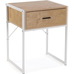 Versa Nalua Bedroom Side Table Height 60 x Width 48 x Depth 40 cm, Wood, Light Brown and Black