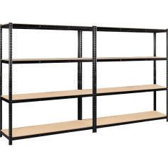 Yaheetech Storage Shelving Heavy Duty Shelving Unit Garage Shelving Metal Shelving System 4 Shelves 265 kg per Shelf, 300 x 180 x 45 cm