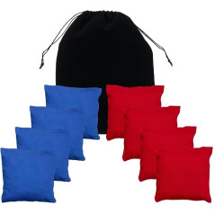 Cornhole Bags Weatherproof Cornhole Bean Bags Duck Fabric Canvas Corn Filled Double Stitched Corn Hole Bean Bags Portable Carry Bag Regulation Big Cornhole Bags Kids Throw Tournament (Blue/Red)