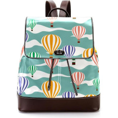 Personalisierte Schultaschen Büchertaschen für Teenager Heißluftballon Muster, Mehrfarbig, 27x12.3x32cm, Rucksack Rucksäcke