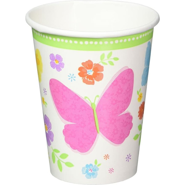 Amscan Celebrate Spring Paper Cups, Disposable Drinkware (Pack of 18), Multi-Colour, 266 ml