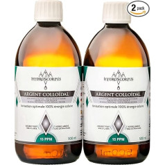 Kolloidales Silber 15PPM 2X500 ml Glas●Oligo Element Bio erhältlich 100% natürlich●Ionisierung 100% Solarenergie●Protektoren 100% kompostierbar ..