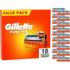 Gillette Fusion 5 Razor Blades for Razors, 18 Replacement Blades for Men's Wet Razors with 5-Speed Blade, Made in Germany