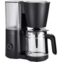 ZWILLING ENFINIGY Filter Coffee Machine with 1.5 L Glass Jug, Coffee Machine with Stainless Steel Boiler, Blooming & Smart Descaler Function, Plastic, Black