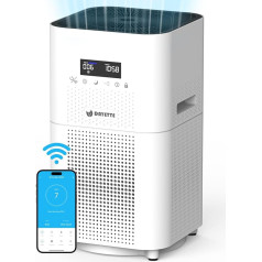 DAYETTE Smart Air Purifier for Home, Large Rooms up to 160 ㎡, Air Purifier with App and Alexa Control, H13 Ture HEPA Filter for Allergies, Pet Hair, Smoke Dust, 22 dB Sleep Mode