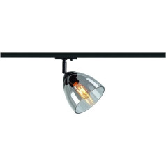 SLV PARA CONE 1 Phase System Light, Rail Spotlight, Spotlight, LED Spotlight, Ceiling Spotlight, Rail System, Indoor Lighting, GU10, Max. 25 W, Black/Glass