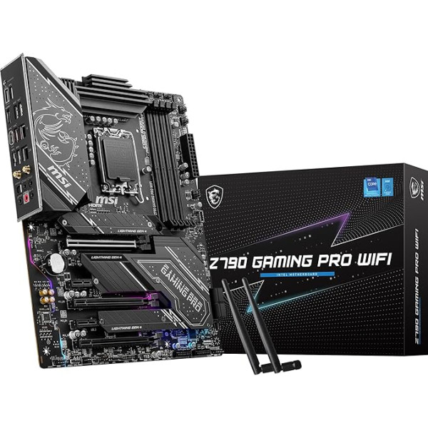 MSI Z790 Gaming PRO WiFi Motherboard, ATX - Supports 12th, 13th & 14th Gen Intel Core Processors, LGA 1700 - VRM, DDR5 7200+(OC) MHz, Lightning USB 20G, Gen 4 x4 M.2, WiFi 6E & 2.5G LAN