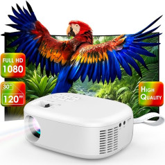 NK Portable Mini Projector Support 1080P 6500 Lumens High Resolution LED Built-in Speaker USB Input HDMI AV Headphone Size 30-120 Inch Compatible with Mobile Phone, Tablet, PC