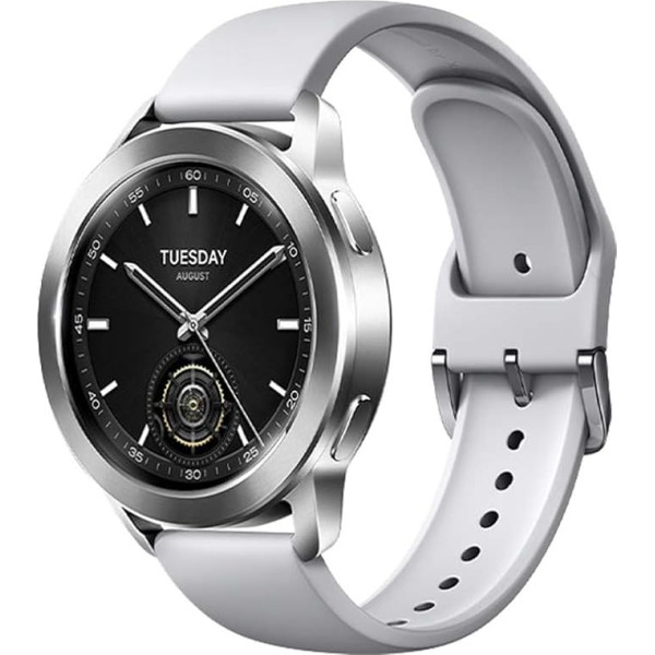 Xiaomi Watch S3 1.43 Inch AMOLED Display, Heart Rate Monitor SpO2 and Stress, 150+ Sports Modes, Up to 15 Days Battery Life, Silver