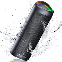 UOHHBOE Bluetooth Speaker Bluetooth 5.3 Portable Wireless Music Box with TWS Stereo RGB Lights 24 Hours Running Time 30 Metres Bluetooth Range Hands-Free Function IPX5 Waterproof