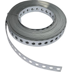 AERZETIX - C49717 - mounting tape - 17mm - straight punched - galvanized steel - 10 meters - Ø6.5mm - flexible strap attachment support