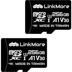 LinkMore 256 GB XV13 (Agon 2er-Pack) Micro SDXC-Karte, A1, UHS-I, U3, V30, Class 10 kompatibel, Read Speed Up bis zu 100 MB/s, Geschwindigkeit bis zu 70 MB/s, SD-Adapter im Lieferumfang enthalten