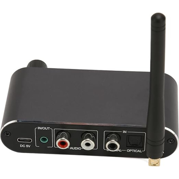 Bluetooth 5.1 Transmitter Receiver, Wireless Audio Adapter Transmitter Receiver, Fibre Optic Coaxial HiFi Audio Adapter for TV, Computer, Home Stereo, Headphones