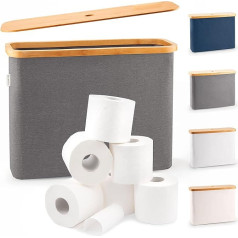 Lonbet Grey Toilet Paper Storage Stand 12 Rolls with Lid