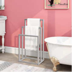 DUMEE Freestanding Towel Rack with 3 Towel Racks Bathroom Accessories Organizer Bathroom Towels Grey