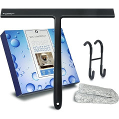 RICHMIRTH Shower Squeegee Extended 31 cm Silicone Shower Wiper with Stainless Steel Holder Window Squeegee Shower Bathroom Glass Squeegee