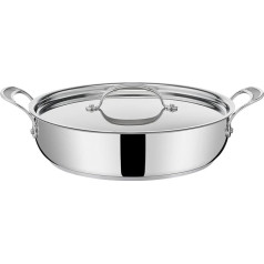 Tefal E30690 Jamie Oliver Cook's Classic Serving Pan 30 cm | Non-Stick Coating | Safe | Thermal Signal | Riveted Silicone Handle | Suitable for Induction Cookers | Oven Safe | Stainless Steel