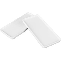 Cabilock 2pcs Porcelain Bowls Sanitary Tray Palette Bathroom Ceramic Floor Storage Bowl Rectangle Porcelain Bowls Ceramic Floor Holder for Bar Ktv Hotel Home