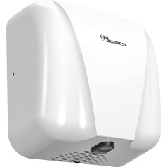 PLUSSEN Hand Dryer Stainless Steel Automatic Commercial Electric Hot Air Hand Dryer Wall Mounted for Bathroom Kitchen 1800W Quick Drying in 10 Seconds (White)